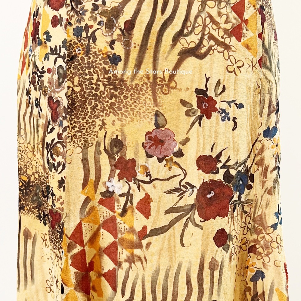 Rare Early 2000s Vintage Boho Handkerchief Hem Skirt ASO Phoebe in Friends - Picture 16 of 16